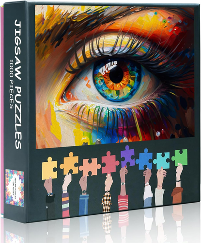 Bemaltes menschliches Auge Puzzle Spiel Herausfordernde Puzzles für Erwachsene - Abstrakt A - Bild 9 von 12