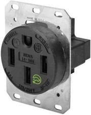 Hubbell 3 Pole 4 Wire Straight Blade Receptacle(HBL9450A) - New