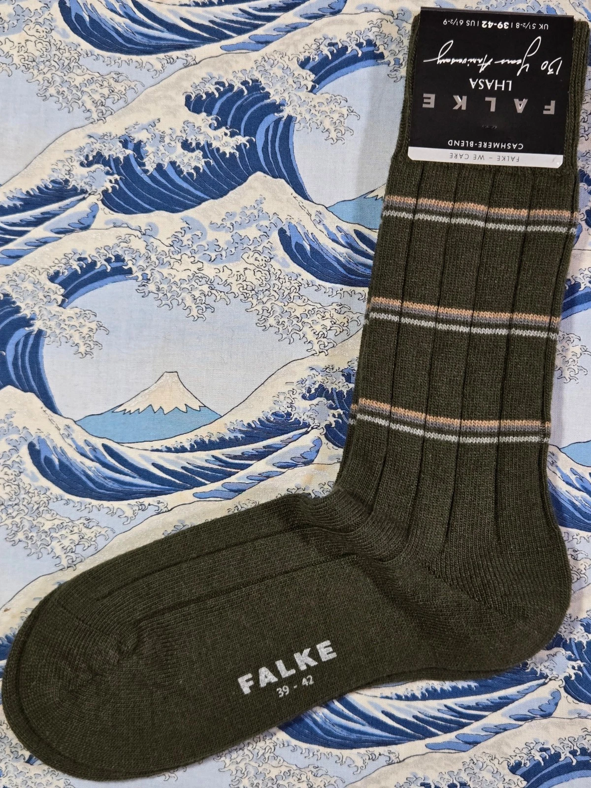 Falke Men's Lhasa Cashmere Mix Calf Socks Artichoke Green UK 5.5-8 39-42 RRP£24