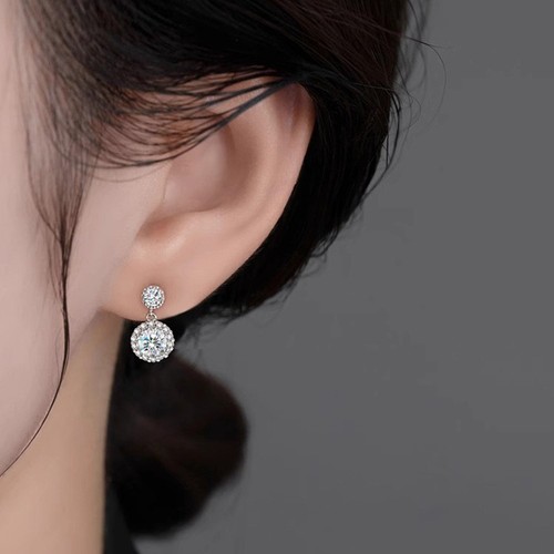 Nuevo Brillo 6mm Simulado Moissanita Gemas Dije Mujeres Niña Pendientes Colgantes - Imagen 4 de 5