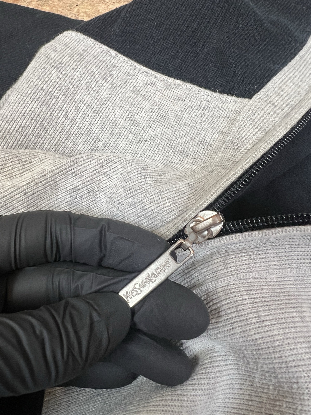 Giacca vintage Yves Saint Laurent uomo XL nero grigio maglione YSL anni 90