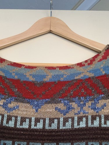 Lauren Jeans Co. Ralph Lauren Southwestern Aztec Sweater Sz.L Cap Sleeves Vtg. - Picture 4 of 9