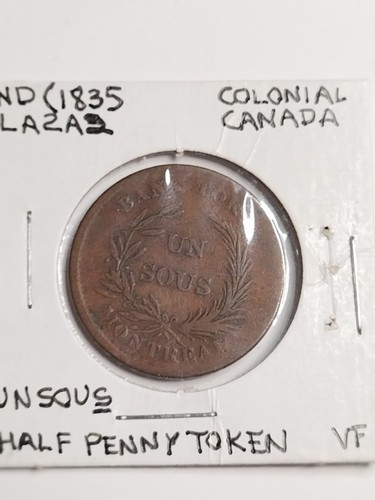 1835 Colonial Canada 1/2 penny token LC-2A2 - Picture 4 of 4