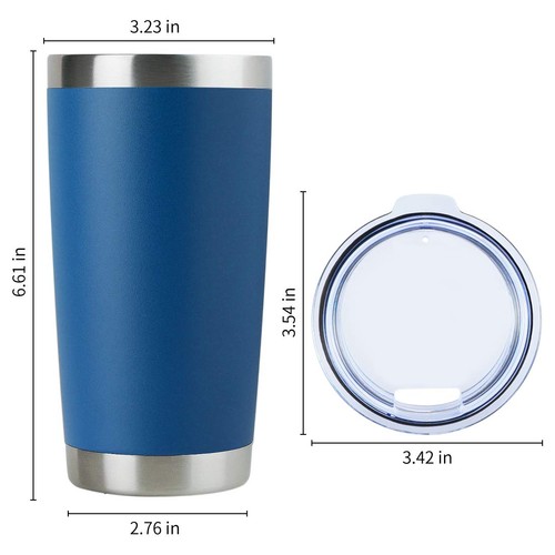 Bicchiere sfuso in acciaio inox 20 oz con coperchio, doppia parete isolato sottovuoto trav... - Foto 5 di 7