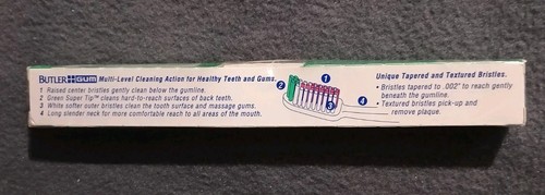 Cepillo de dientes compacto suave de goma de mascar blanco y púrpura vintage - 461 súper punta - Imagen 3 de 3