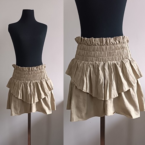 Isabel Marant Etoile Mini Skirt Tiered with Flounces Linen/Cupro Size 40/S-M - Picture 2 of 20