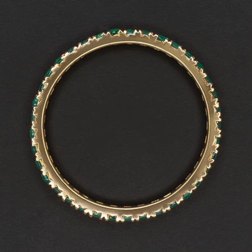 ANILLO DE ETERNIDAD APILABLE ÓNIX VERDE ORO AMARILLO 14K NATURAL Talla 5.5 - Imagen 2 de 3