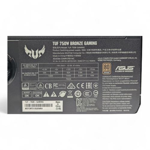 ASUS TUF 750W Bronze Gaming Zasilacz – TUF-750B-GAMING, stan bardzo dobry - Zdjęcie 9 z 10
