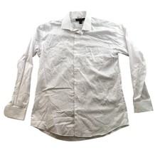 Pronto Uomo Mens Dress Shirt Size XL 17 Neck Non-Iron White Long Sleeve Classic