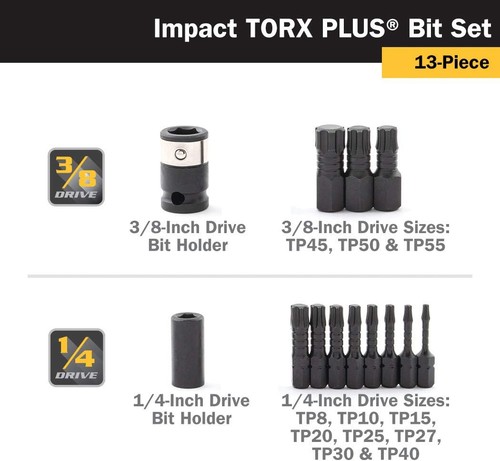 Titan 16036 13-Piece Impact Torx Plus Bit Set One Size - Picture 4 of 7