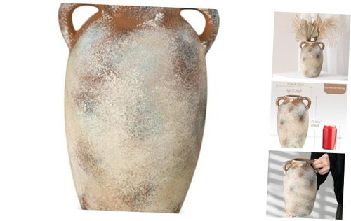 Ceramic Vase with 2 Handles, Large Rustic Vases Home Decor, Decorative
