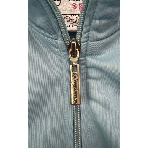 Vintage Oleg Cassini Sport Track Jacket Full Zip Light Blue Size M Petite - Picture 3 of 9