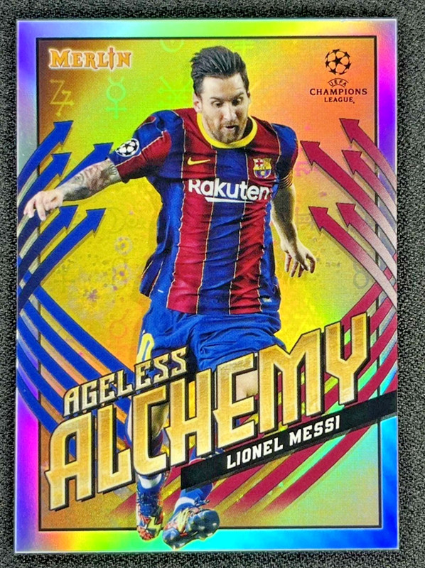 Lionel Messi 2021 Topps Merlin Chrome UEFA  FC Barcelona #AA-LM Ageless Alchemy