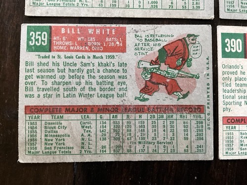 1959 Topps Baseball SAN FRANCISCO GIANTS 6 Cards Orlando Cepeda Bill White - Picture 12 of 14