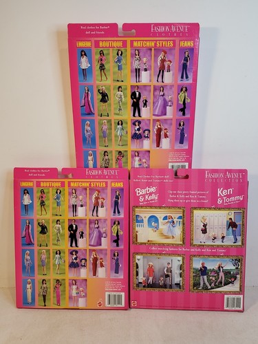 LOTE DE ATUENDOS DE MUÑECA BARBIE Y KELLY FASHION AVENUE MATCHIN ESTILOS MATTEL DE 3 PIEZAS EN CAJA ORIGINAL - Imagen 5 de 9