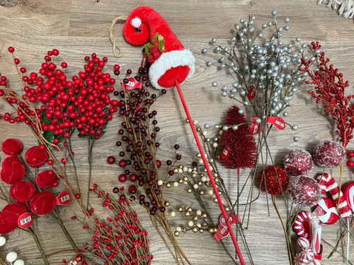 Großes Set 50 Weihnachten Blumen Plektren Karo Jute Band - Bild 3 von 13