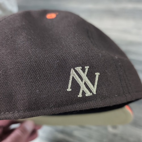 Atwater New Era Fitted Hat Brown Tiger Embroidered Patch 7 3/8 Lined Cap - Picture 4 of 11