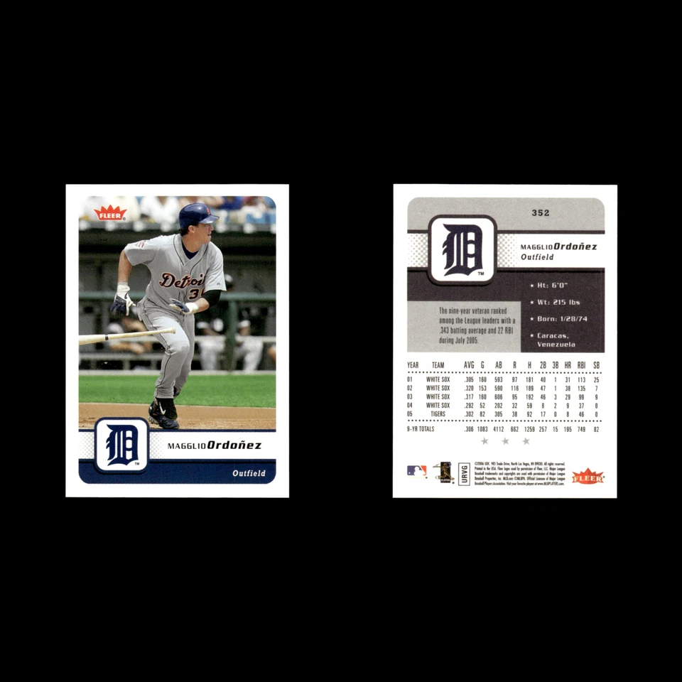 Magglio Ordonez #352 2006 Fleer Detroit Tigers Baseball Card MLB NM - Image 3 of 3