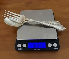 2 Easterling Sterling Silver Flatware Salad fork, Teaspoon 62.31 Grams