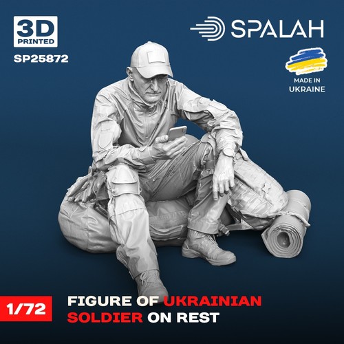 Ukrainian soldier on rest Scale Figure Model 1:72 Spalah SP25872 - Picture 2 of 3