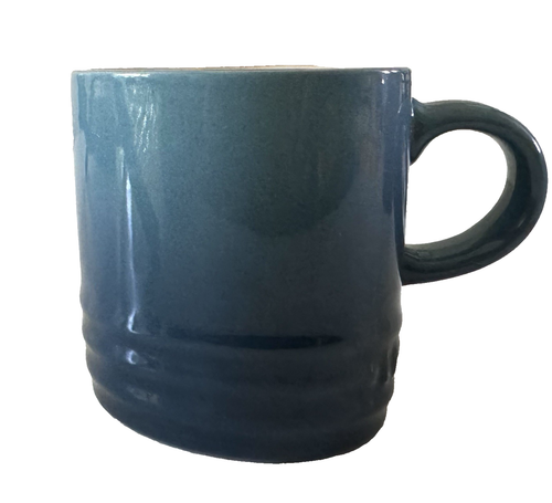 2 Le Creuset Stoneware ESPRESSO Demitasse Coffee Cups Blue Brown Ombre 3.38 oz - Picture 13 of 14