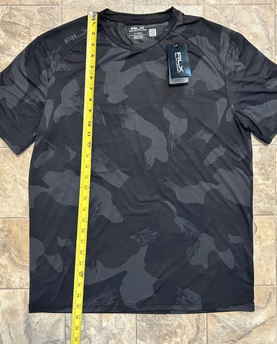 RLX Ralph Lauren Performance Jersey Tee Black Gray Camo Men’s M Short Sleeve NWT - Picture 17 of 18