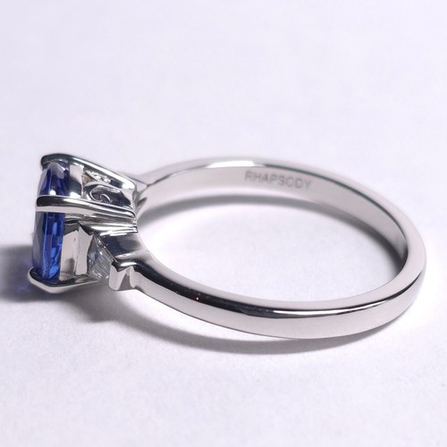 Rhapsody AAAA Round Cut Tanzanite & Diamond 950 Platinum Ring Size 8 - Picture 10 of 21