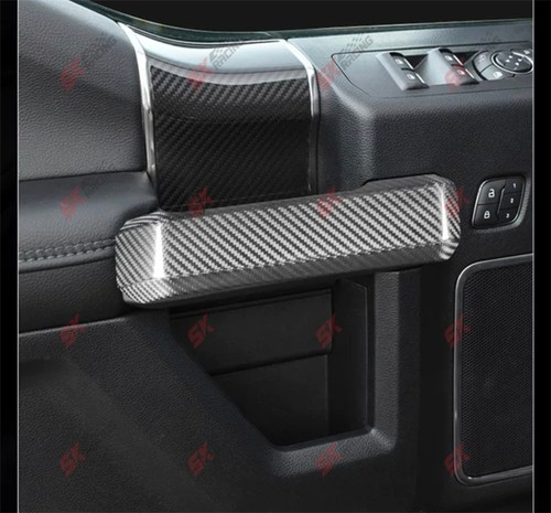 Real Carbon Fiber Interior Door Handle Cover Trim Fit for Ford F-150 2015-2020 - Imagen 9 de 28