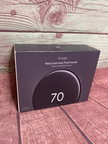 Google Nest Learning Thermostat 4. Gen + Temperatursensor poliert Obsidian