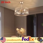 Industrial Ceiling Fan Light Remote Control Cage Chandelier Lamp Living Room