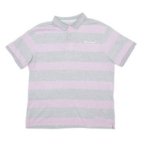 CHAMPION Mens Polo Shirt Grey Striped L