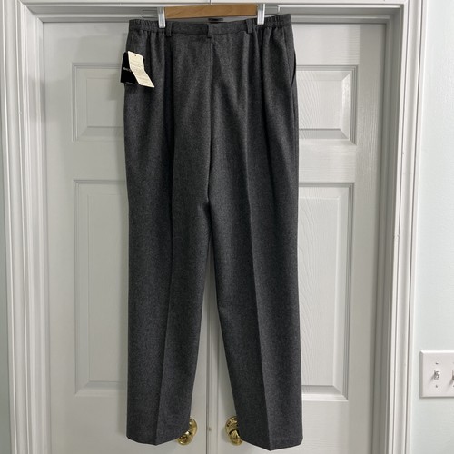 Neu mit Etikett Sag Harbor Hose Größe 14 grau Wollmischung Flanell gefüttert seitlich elastische Taschen - Bild 8 von 13