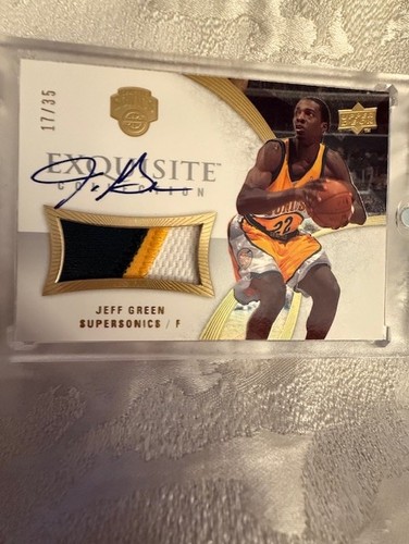 2007-08 Exquisite Collection Autographs Patches Jeff Green 17/35 - Supersonics - Picture 1 of 1