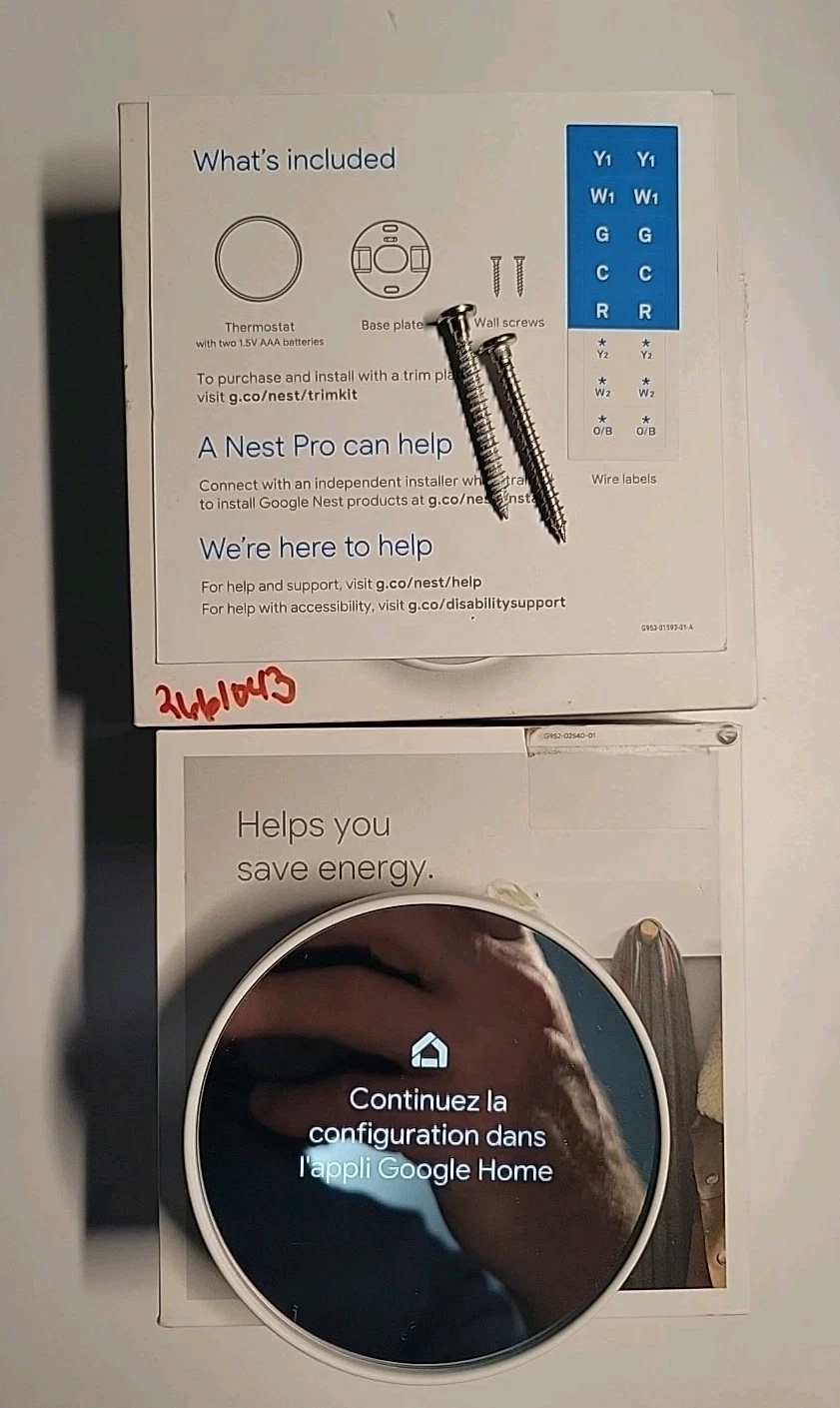 Google Nest Smart Thermostat, Snow - GA01334-US