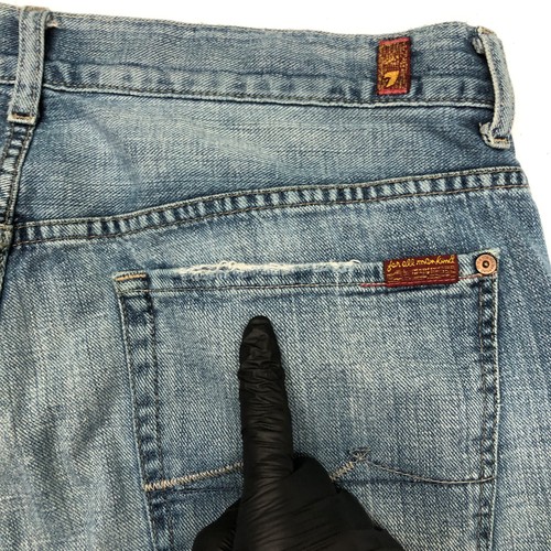 7 For All Mankind Jeans Mens 36 Blue Relaxed Baggy Loose Button Fly Denim Casual - Picture 9 of 13