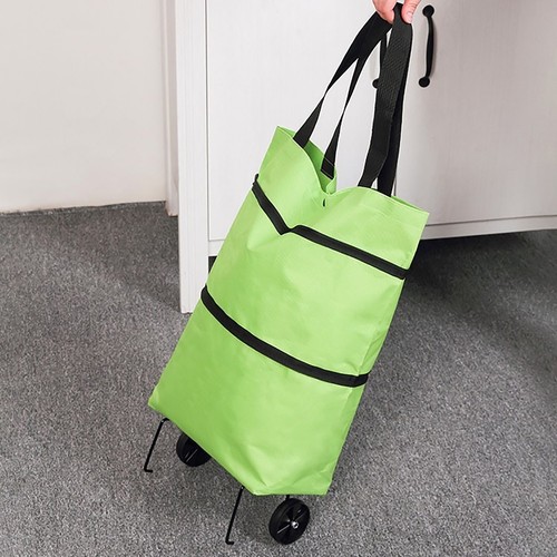 Foldable Shopping Bag With Wheels - 2In1Reusable Waterproof Trolley Shopping Car - Picture 15 of 38