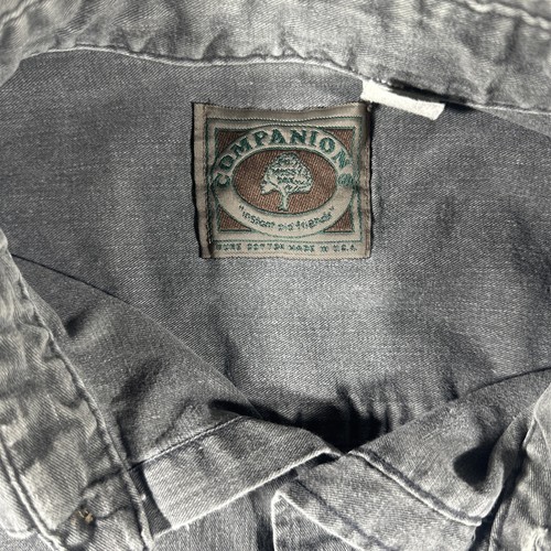 VTG 90s Mossy Oak Companions XXL Button Down Long Sleeve Gray Denim Embroidery - Picture 2 of 9