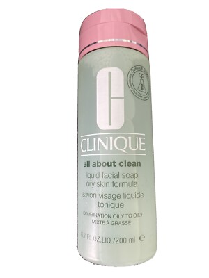 Clinique All About Clean Liquid Facial Soap Oily Skin Formula 6.7 Oz 200 mL