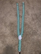 St. Patrick's Day Green and White Shamrock Suspenders Adjustable One Size