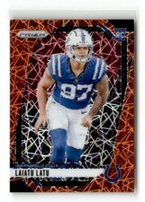 2024 Panini Prizm - Rookies Laiatu Latu #366 Lazer Orange Prizm (RC)