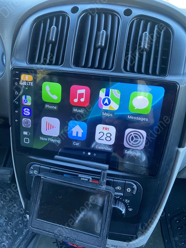 Radio de coche GPS estéreo 10" CarPlay para Dodge Grand Caravan 2001-2007 Android 13 Foto 3 de 4