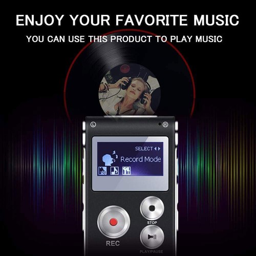 MP3 Sound Mini Spy Recorder 8GB, Lecture Digital Voice Recorder Dictaphone Audio - Picture 8 of 19