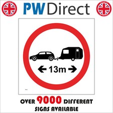 TR158 CAR CARAVAN 13M SIGN TOWING TOURING HOLIDAY CAMPING MOTOR HOME SIZE