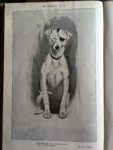 Louis Wain Artist Cats Shopping Old Antique Victorian Plate 1895 Cecil Aldin Dog - Picture 4 of 5