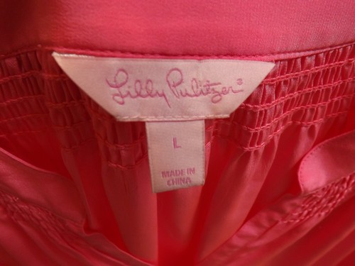 Lilly Pulizer Silk Blouse in Pink----size L - Picture 8 of 8