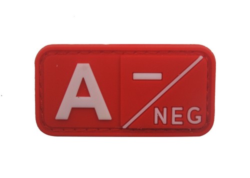 2 piezas 1x2 pulgadas PVC caucho A B AB O POS NEG tipo sangre gancho parche sujetador insignia - Imagen 26 de 45