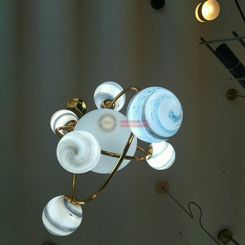 Universe Moon Sun Earth Chandelier Glass Planet LED Fixture Light Ceiling Lamp - Picture 8 of 16