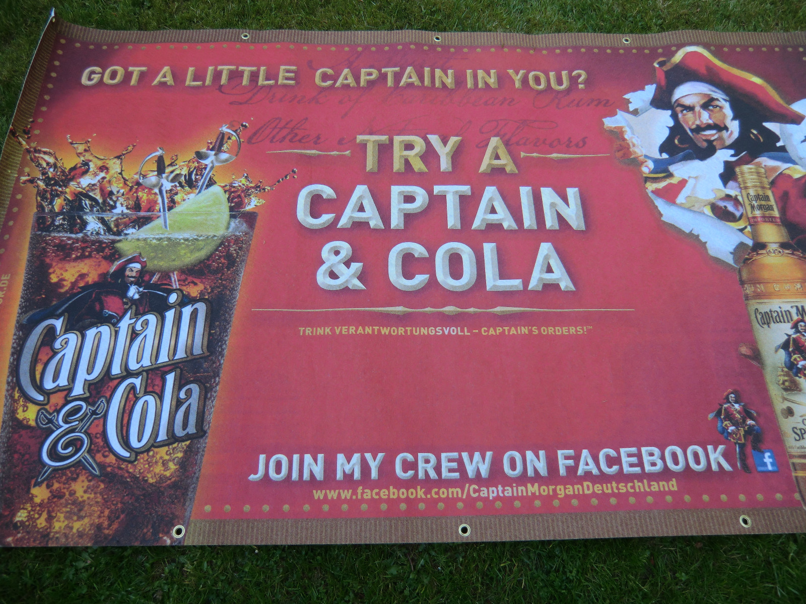 Details zu Captain Morgan Banner Fahne mit Metallösen ca. 198 x 118 cm siehe Fotos Vorteile vorgestellt