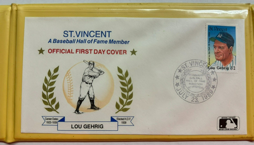 🔥🌲1993 St. Vincent Hall of Fame Legends First Day Covers Ruth Gehrig Cobb - Picture 3 of 4