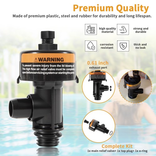 High Flow Air Relief Valve Assembly for Pentair Pool Filters 98209800 98209803 - Picture 4 of 10